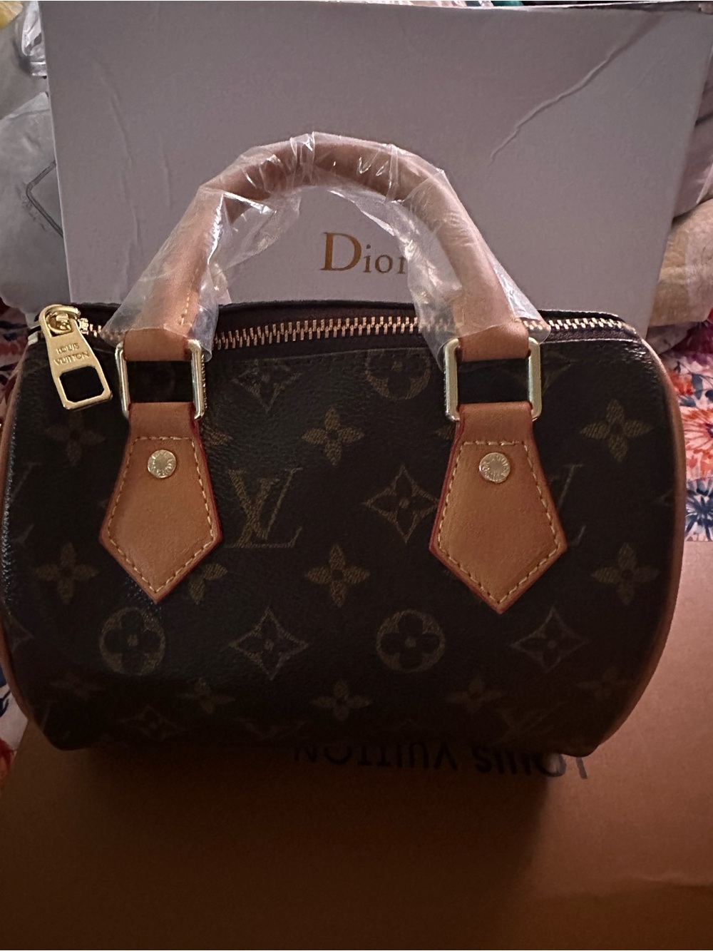 Monogram Mini Satchel in Brown